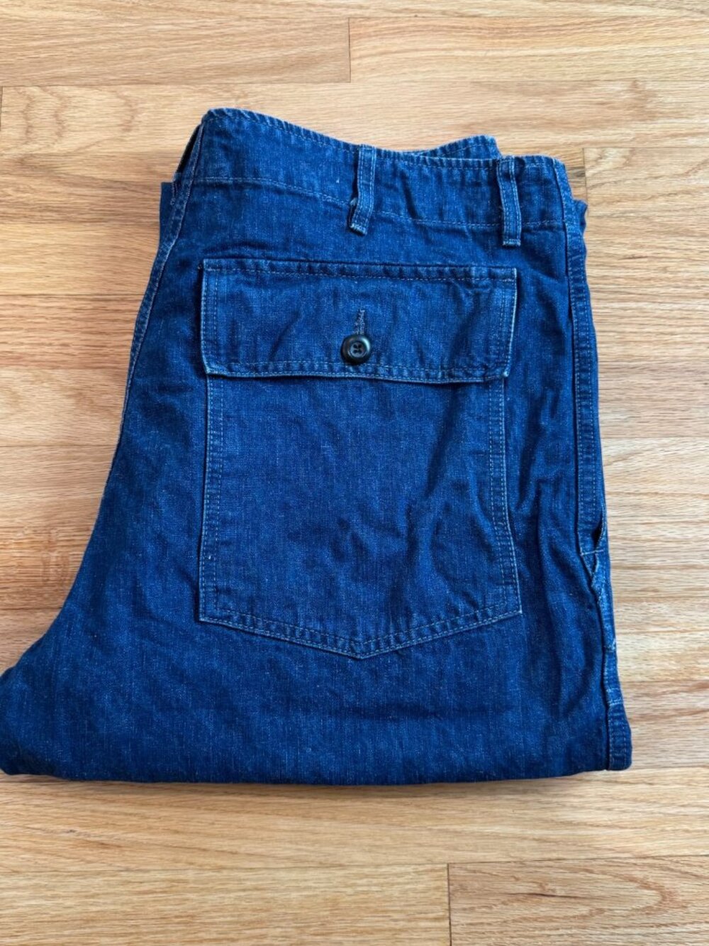 Imogene + Willie Linen & Cotton Blake Military Trouser Washed Indigo 36/31 - Picture 2 of 13